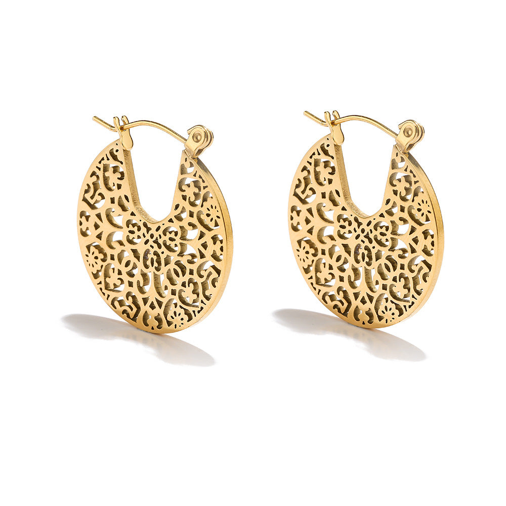 Pendientes al por mayor de acero de titanio boho